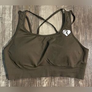Women’s Best Olive Green Sports Bra - Size L
